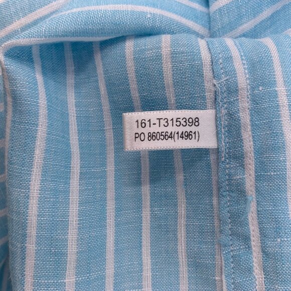 Tommy Bahama Men's Islander Teal Linen Long Sleeve Button Up Size Large Shirt - Picture 7 of 10